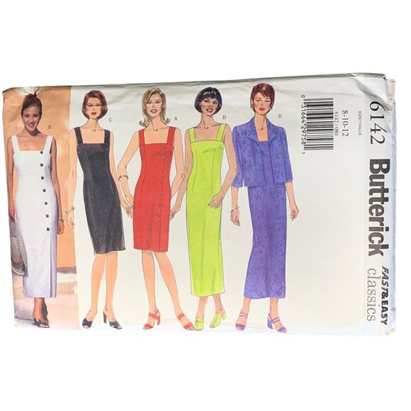 Butterick Misses Dress Sewing Pattern Sz 8-12 6142 - uncut - Picture 1 of 4